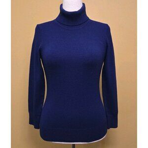 French Connection Womens Blue Long Sleeve Turtlene Sweater Large Royal Blue